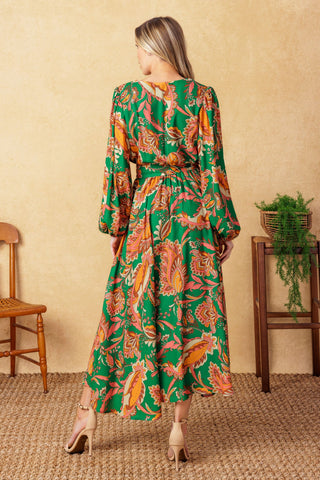 SUNNYSIDE FLORALS WOVEN MIDI DRESS - By Baano