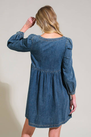 EXOTIC ESCAPE DENIM MINI DRESS - By Baano