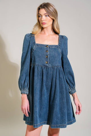 EXOTIC ESCAPE DENIM MINI DRESS - By Baano
