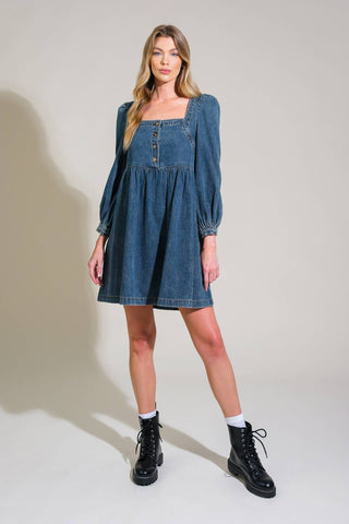 EXOTIC ESCAPE DENIM MINI DRESS - By Baano