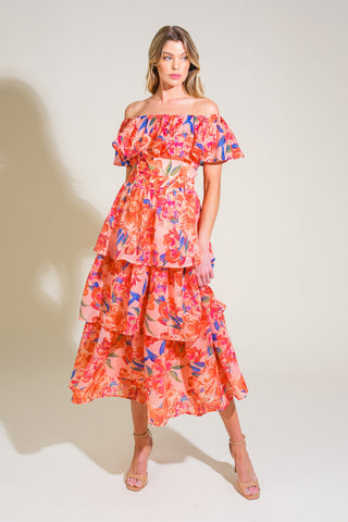 STROLL THE AVENUES WOVEN MIDI DRESS - By Baano