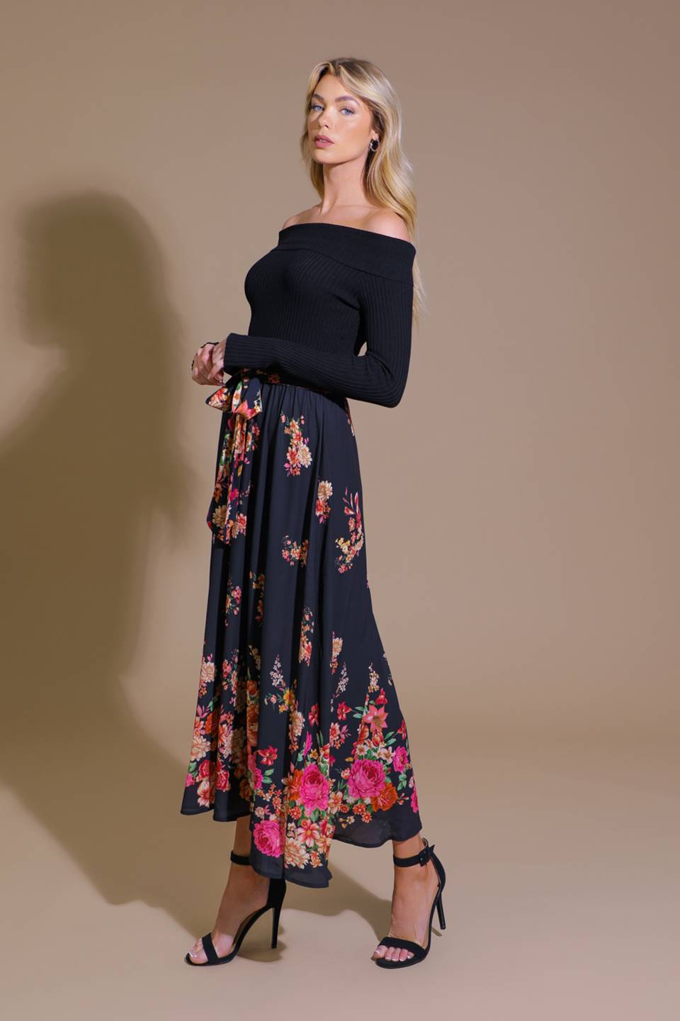 MORNING SONG SWEATER  WOVEN MIDI DRESS - By Baano