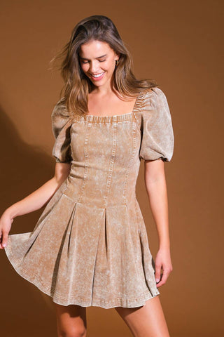 URBAN SOPHISTICATION TWILL MINI DRESS - By Baano