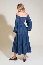 ARTISTIC IMPULSE DENIM MIDI DRESS - By Baano