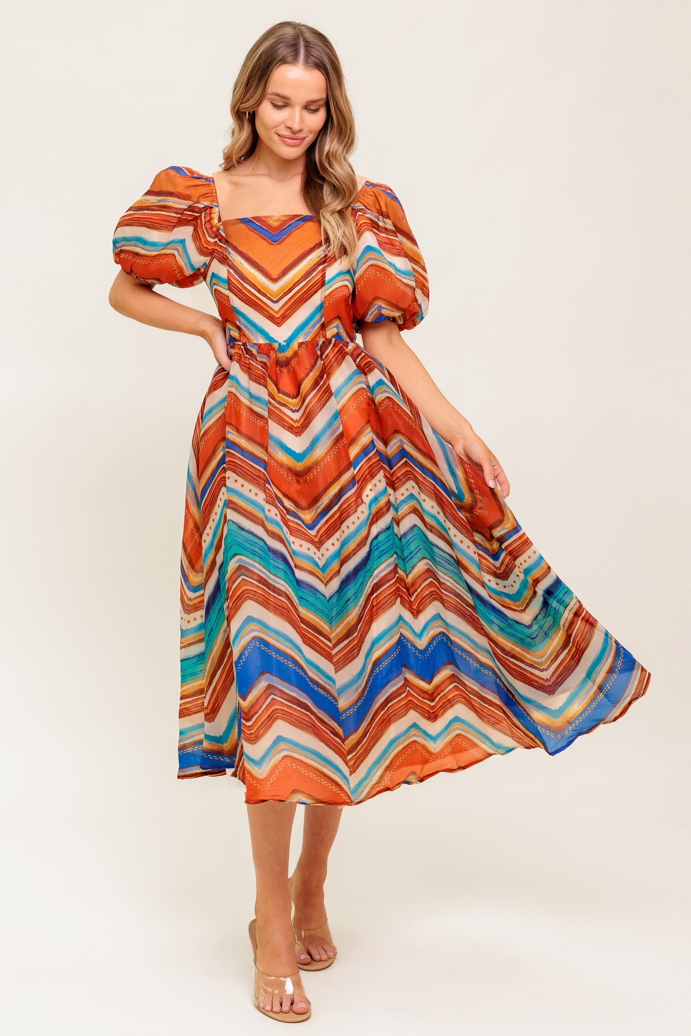 BRIGHT PERSONALITY WOVEN MIDI DRESS - By Baano
