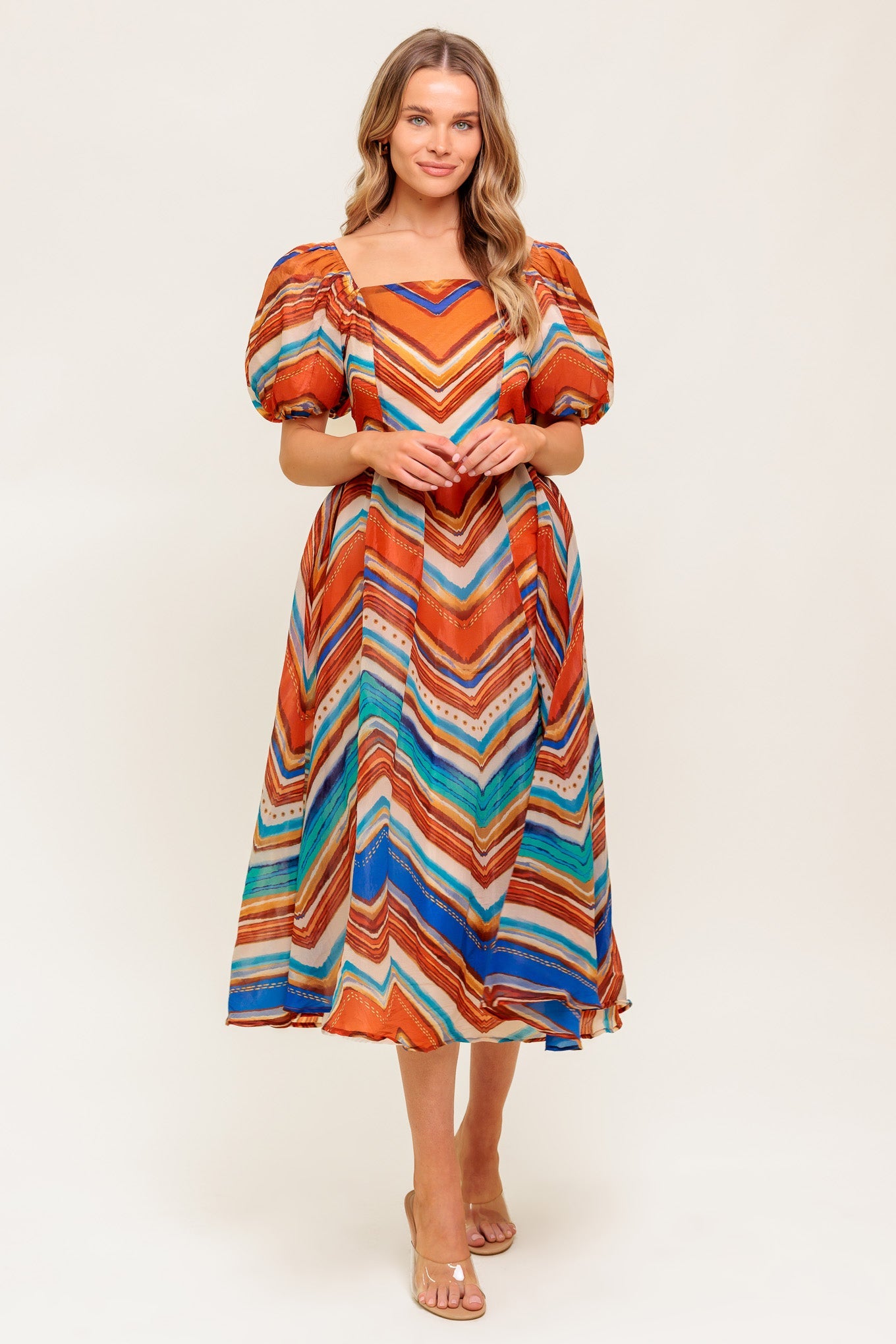 BRIGHT PERSONALITY WOVEN MIDI DRESS - By Baano