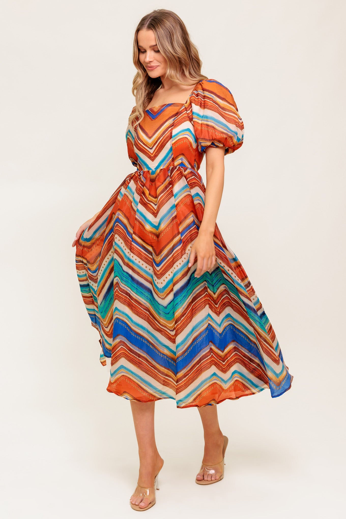 BRIGHT PERSONALITY WOVEN MIDI DRESS - By Baano
