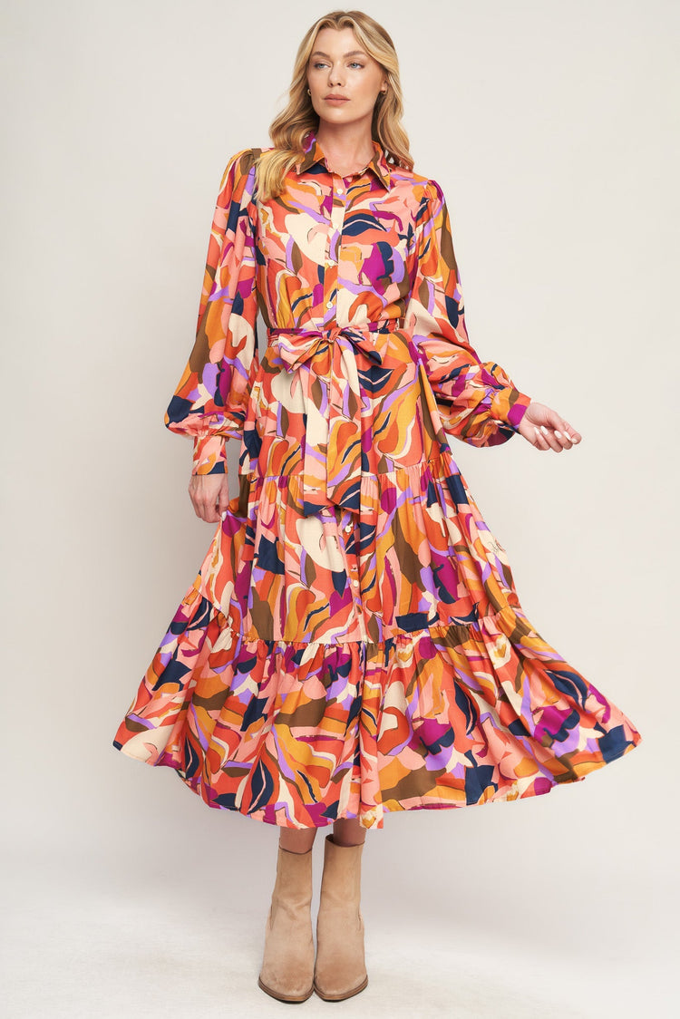 ROSEWOOD ROMANCE WOVEN MIDI DRESS