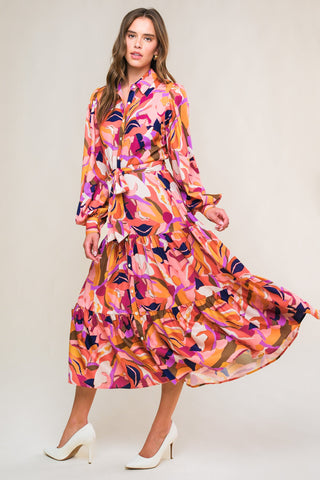 ROSEWOOD ROMANCE WOVEN MIDI DRESS - By Baano