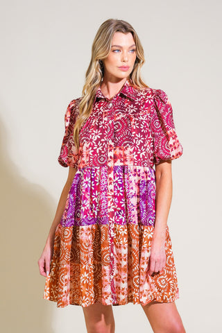 KEEP IT INTERESTING WOVEN MINI DRESS - By Baano