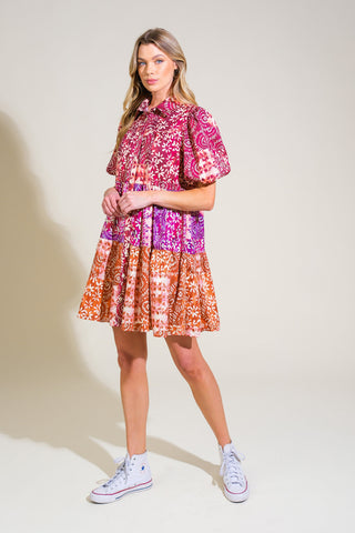 KEEP IT INTERESTING WOVEN MINI DRESS - By Baano