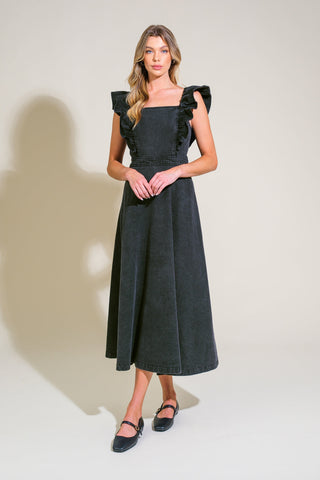 TIMELESS CHARM DENIM MIDI DRESS - By Baano