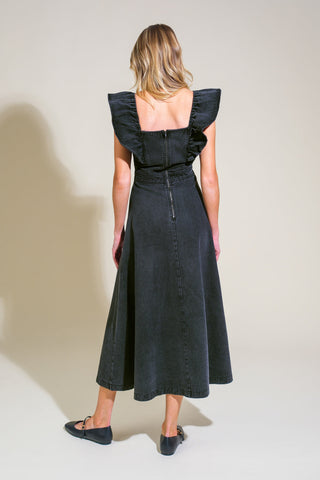 TIMELESS CHARM DENIM MIDI DRESS - By Baano