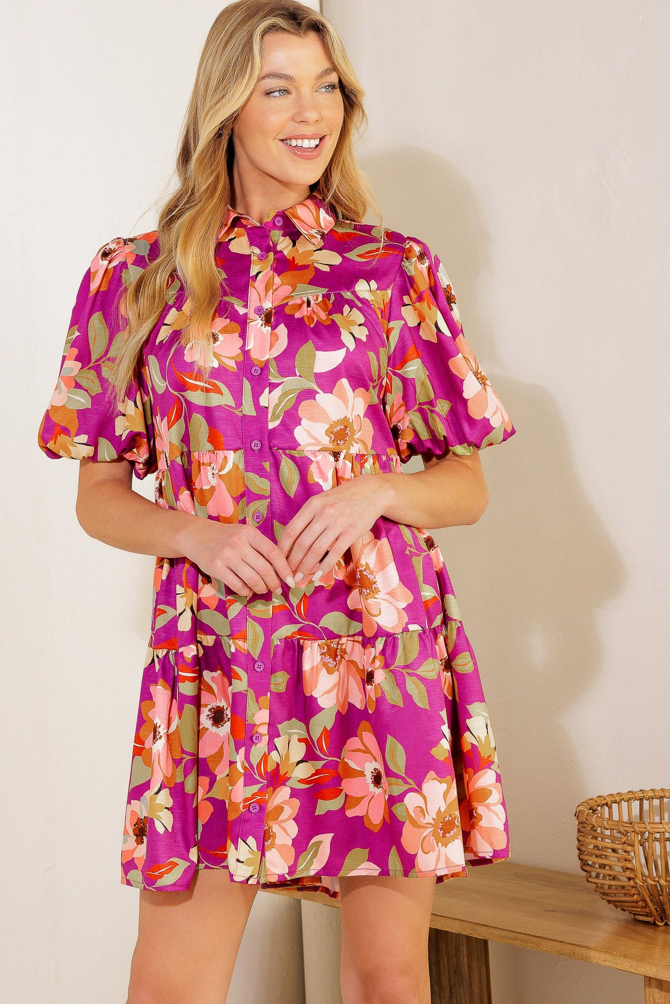 CONCEPTUALLY CHIC WOVEN MINI DRESS - By Baano