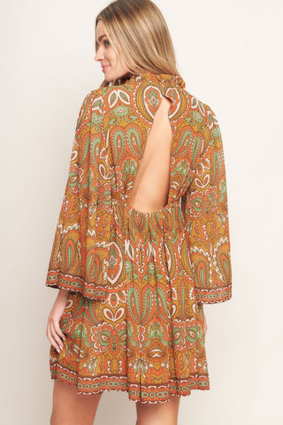 CROSS MY MIND WOVEN MINI DRESS - By Baano