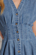 ROSES OF LOVE DENIM MIDI DRESS - By Baano