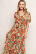 CAN'T LIVE WITHOUT RUST WOVEN MIDI DRESS - By Baano