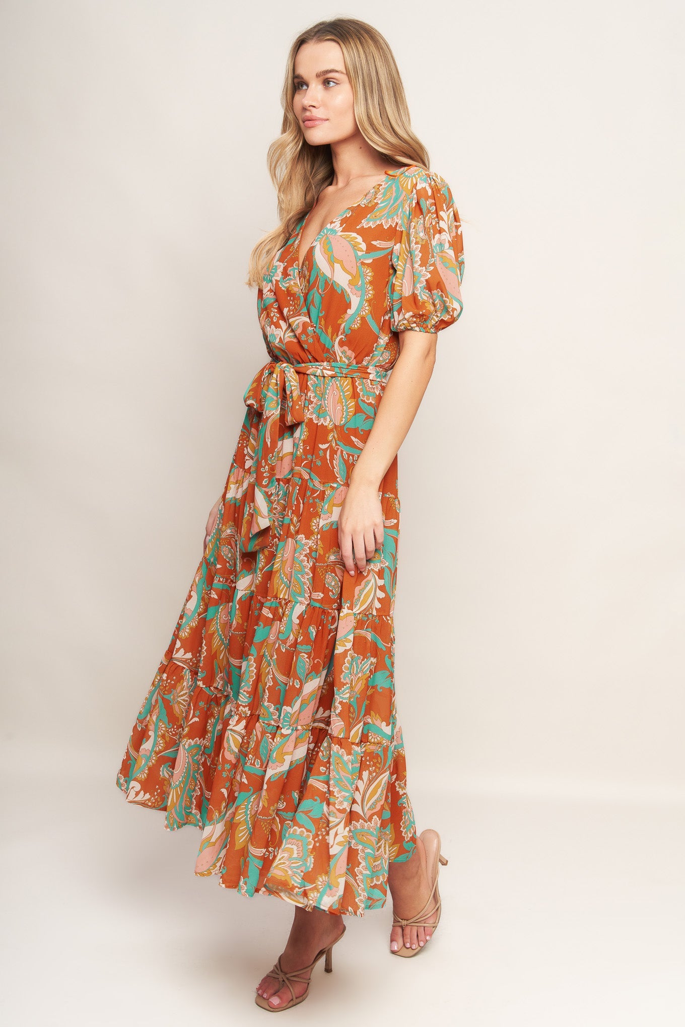CAN'T LIVE WITHOUT RUST WOVEN MIDI DRESS - By Baano