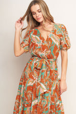 CAN'T LIVE WITHOUT RUST WOVEN MIDI DRESS - By Baano