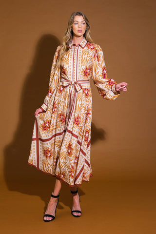 LOVE ESPRESSO WOVEN MIDI DRESS - By Baano