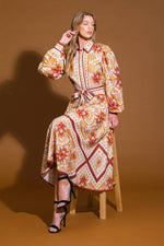 LOVE ESPRESSO WOVEN MIDI DRESS - By Baano