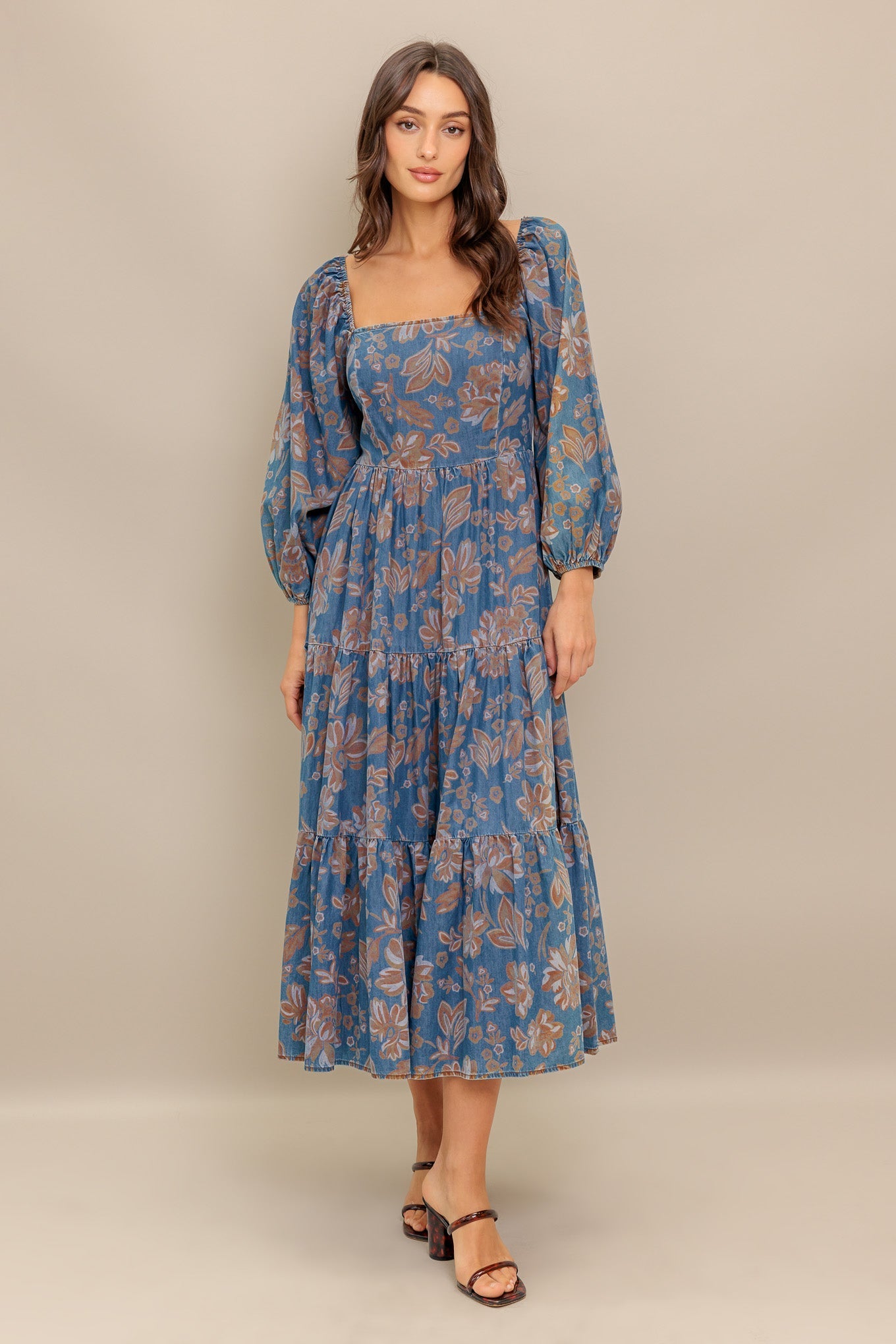 CIRCLE OF FRIENDS DENIM MIDI DRESS - By Baano