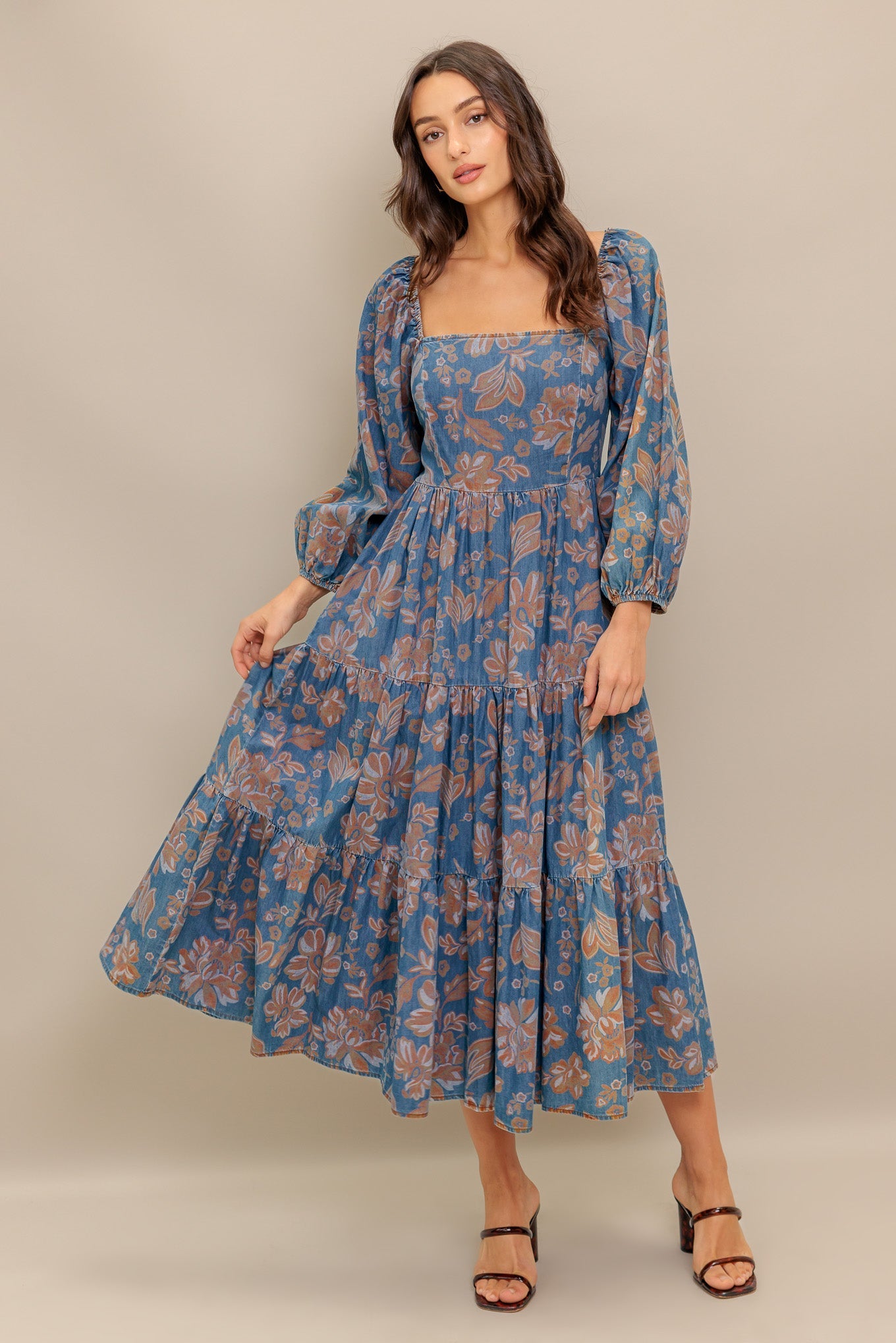 CIRCLE OF FRIENDS DENIM MIDI DRESS - By Baano