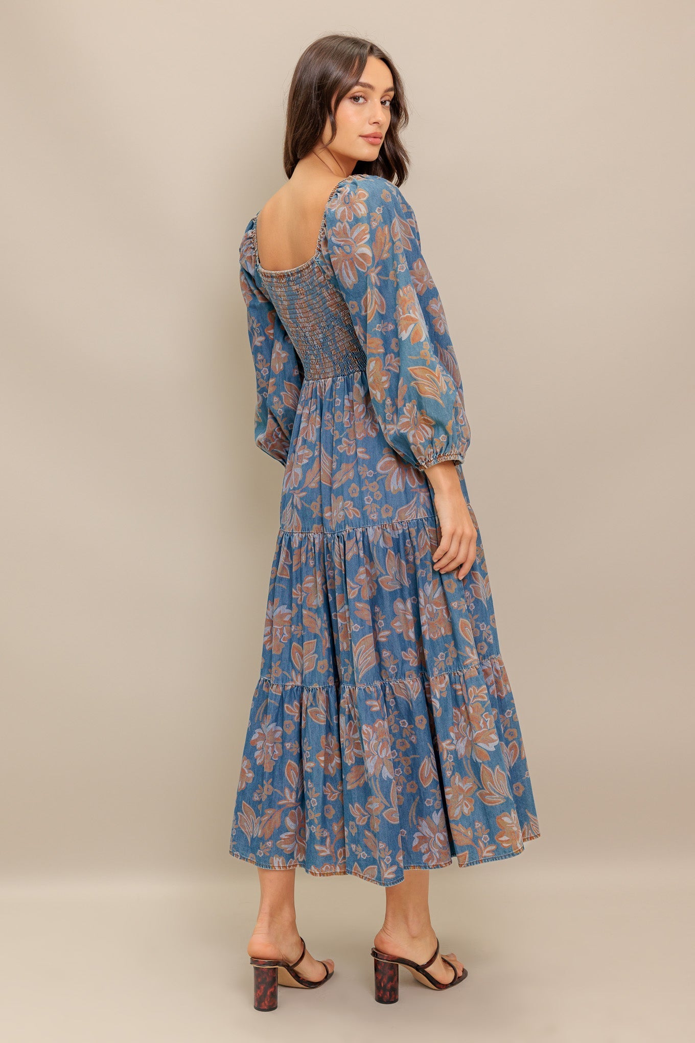 CIRCLE OF FRIENDS DENIM MIDI DRESS - By Baano