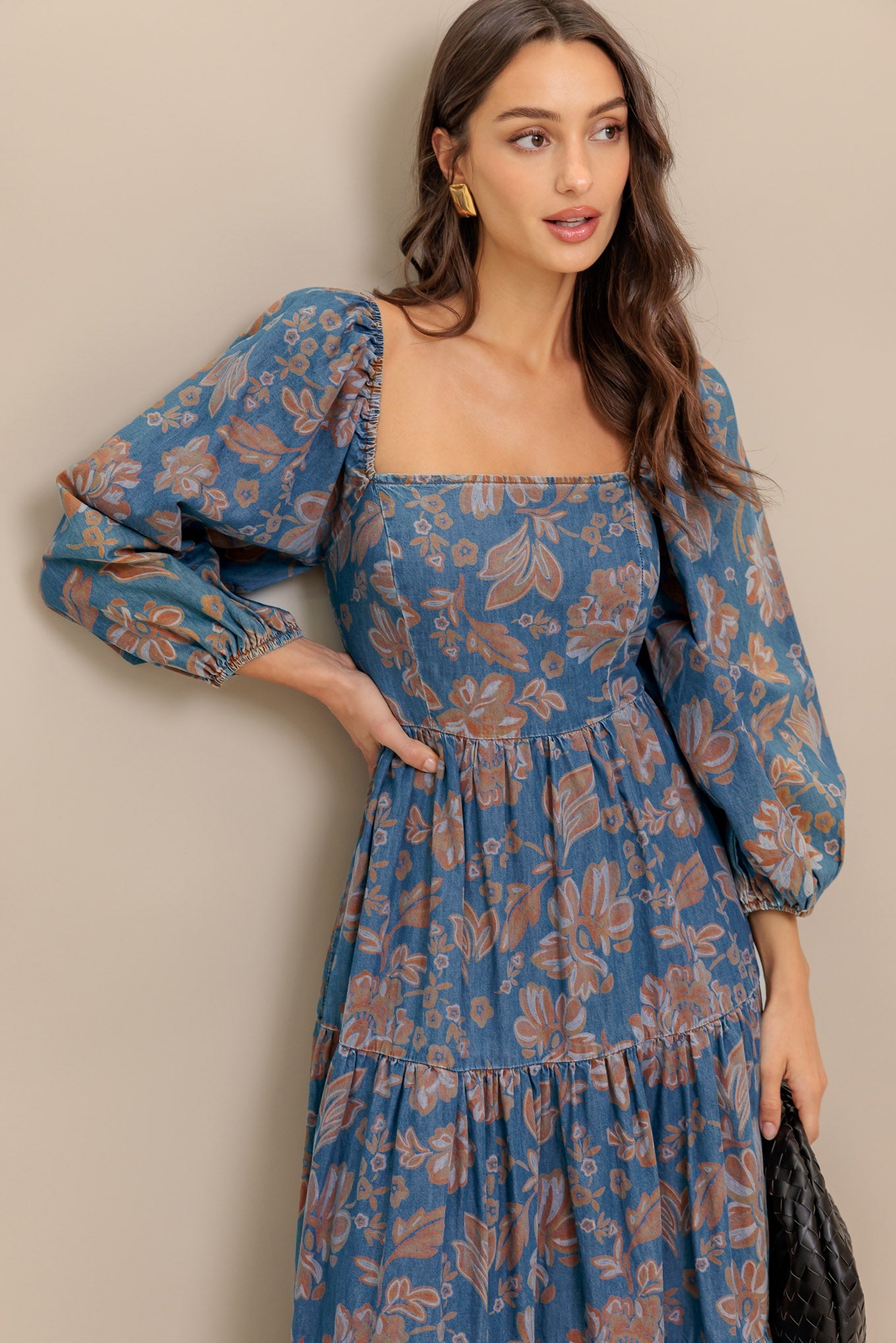 CIRCLE OF FRIENDS DENIM MIDI DRESS - By Baano