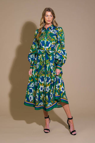 TAKE ME BACK TO SHIRT WOVEN MIDI DRESS - By Baano