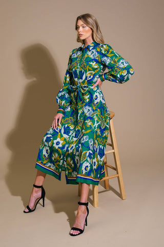 TAKE ME BACK TO SHIRT WOVEN MIDI DRESS - By Baano
