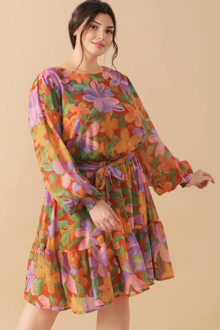 MUTED GARDEN WOVEN MINI DRESS - By Baano