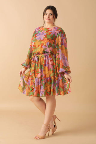 MUTED GARDEN WOVEN MINI DRESS - By Baano