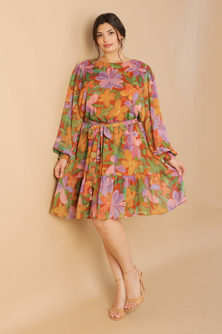 MUTED GARDEN WOVEN MINI DRESS - By Baano
