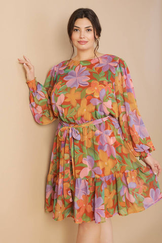 MUTED GARDEN WOVEN MINI DRESS - By Baano