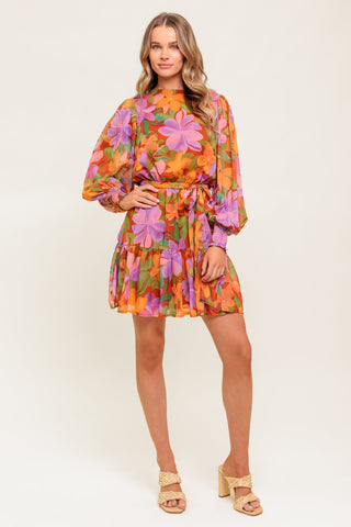MUTED GARDEN WOVEN MINI DRESS - By Baano