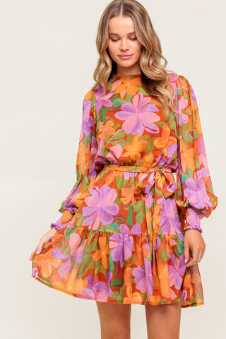 MUTED GARDEN WOVEN MINI DRESS - By Baano