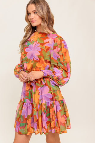 MUTED GARDEN WOVEN MINI DRESS - By Baano