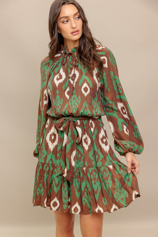 WILD TERRACOTTA WOVEN MINI DRESS - By Baano