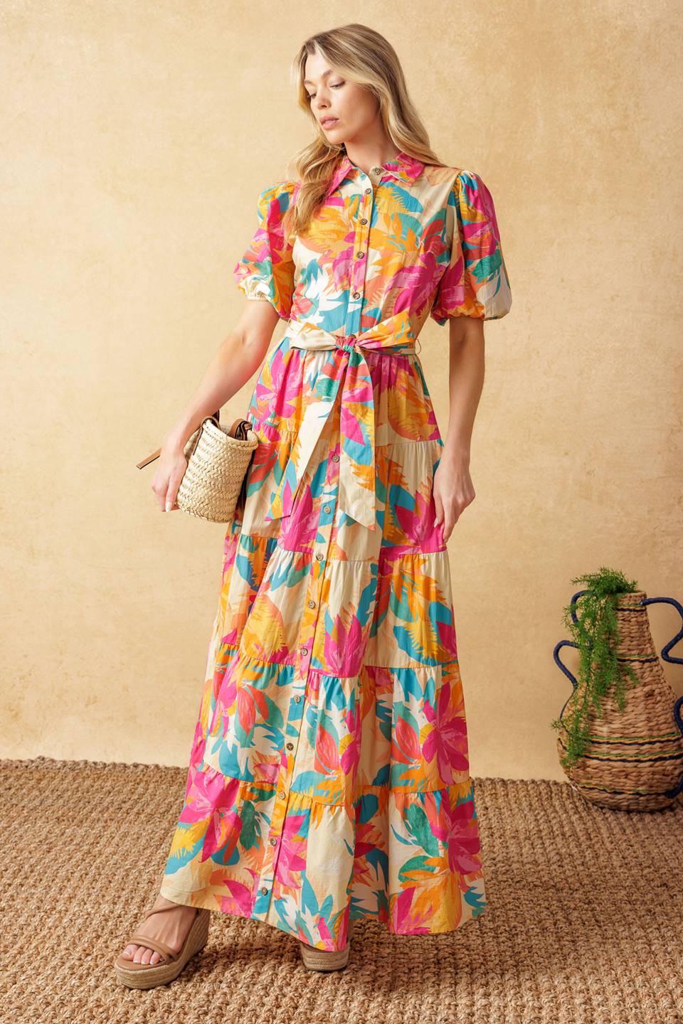 SWEET SOIREE WOVEN MIDI DRESS - By Baano