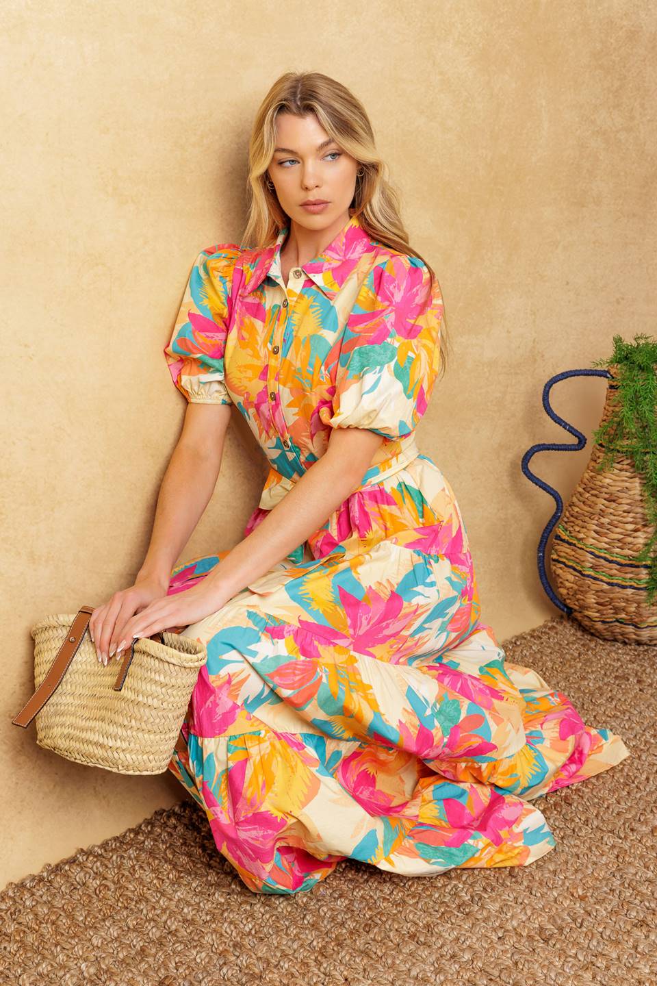 SWEET SOIREE WOVEN MIDI DRESS - By Baano