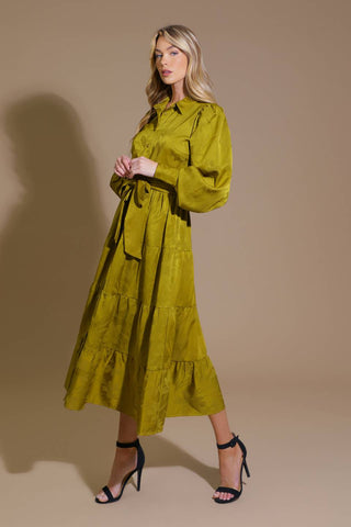 TOTAL APPEAL WOVEN JACQUARD MIDI DRESS - By Baano