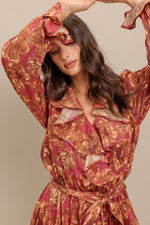 AUTUMN SONATA WOVEN MIDI DRESS - By Baano