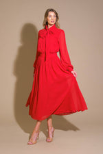 EXCEPTIONAL EXPRESSION WOVEN MIDI DRESS - By Baano