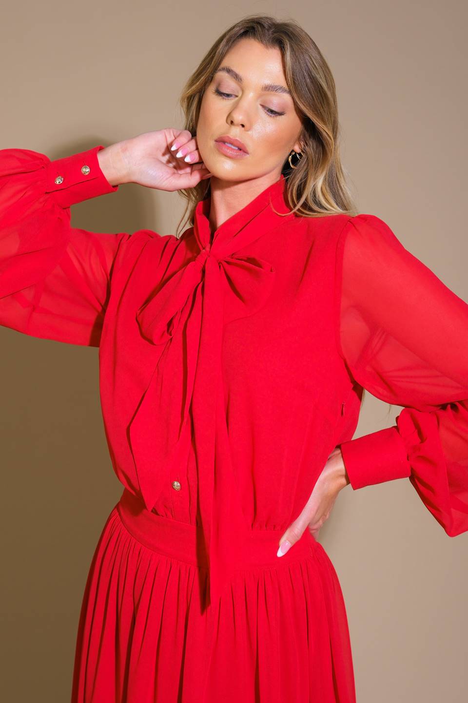 EXCEPTIONAL EXPRESSION WOVEN MIDI DRESS - By Baano