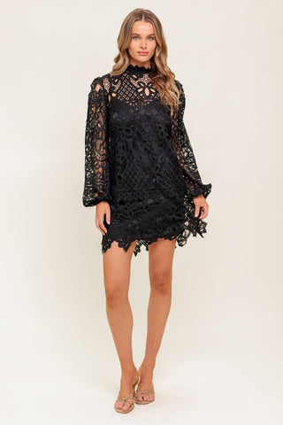 GETTING STARTED WOVEN LACE MINI DRESS - By Baano