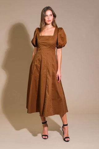 COLORS OF MY HEART WOVEN MIDI DRESS - By Baano