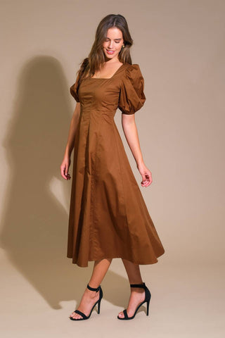 COLORS OF MY HEART WOVEN MIDI DRESS - By Baano