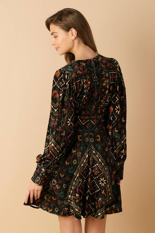 FINDING MYSELF VELVET WOVEN MINI DRESS - By Baano