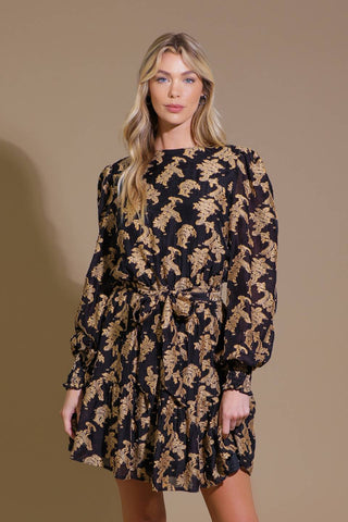 NEW MOON RISING JACQUARD WOVEN MINI DRESS - By Baano
